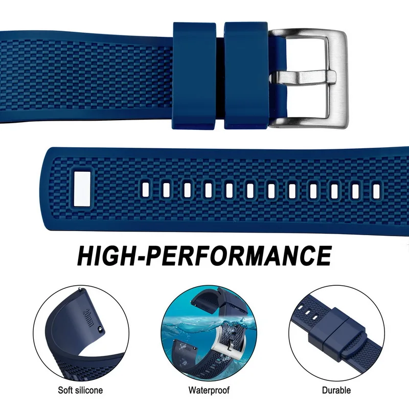 Hemsut Smart Silicone Watch Bands 18mm 20mm 22mm  Quick Release Rubber For Galaxy  Watch Strap  Man Women Soft Replacement