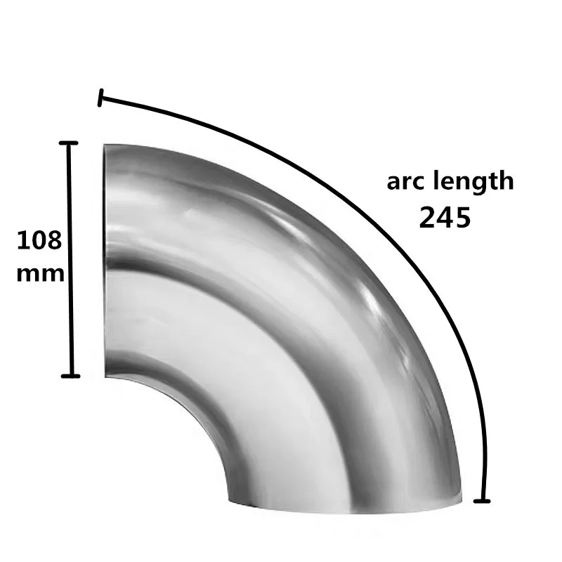89-108 mm in acciaio inossidabile OD gomito staffa a gomito da 90 gradi guardrail corrimano per scale lucidatura decorativa uso industriale
