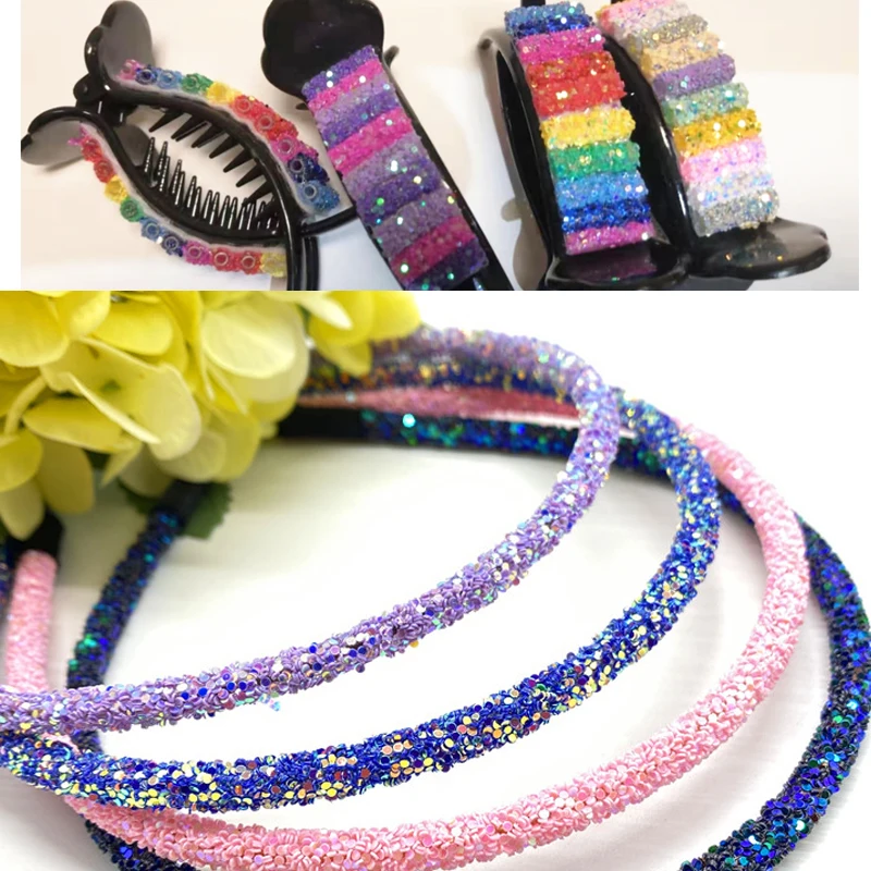 RESEN 1Yard 6Mm Glitter Rhinestones เลื่อม Trimmings หลอดสายไฟเชือก Strings Dor DIY เสื้อผ้ารองเท้า Party ตกแต่งงานแต่งงาน