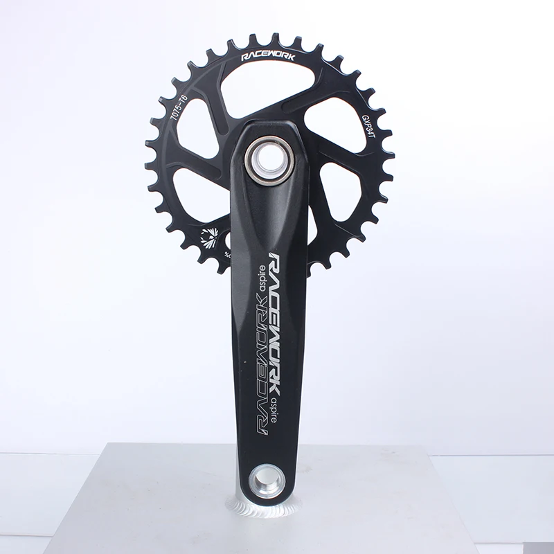 RACEWORK MTB Kurbelgarnitur 170/175mm Mountainbike Kurbel Schmal Breites Kettenblatt 32/34/36/38T 11/12S Fahrrad Kurbelgarnitur Kettenrad Für GXP – Detail 5