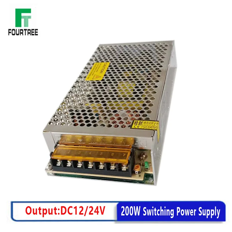 

200W Switching Power Supply Light Transformer AC 110V 220V To DC 12V/16.5A 24V/9.5A Power Supply Source Adapter S-200-12V/24V