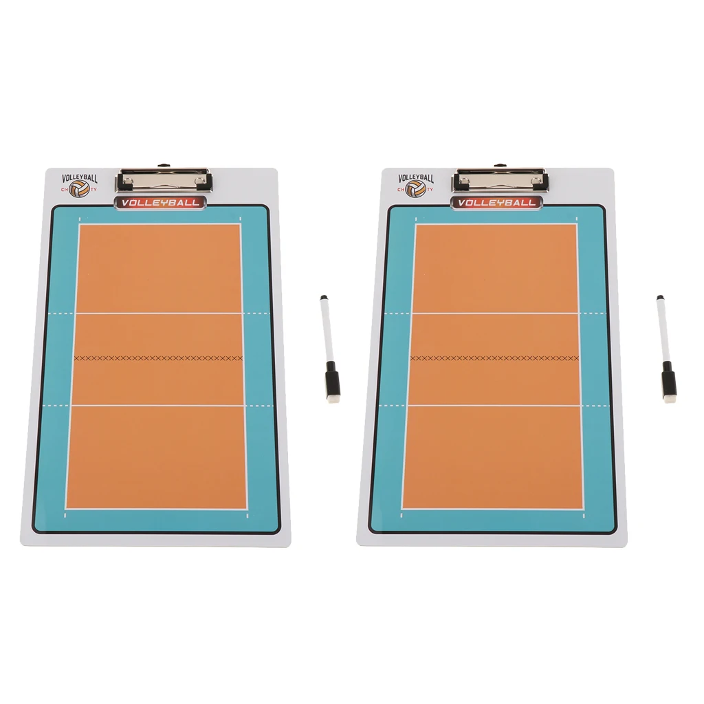 2 Pack Portable Volleyball Coaches Board Clipboard - Multipurpose Dry Erase Coaching Writing Boards, Training Equipment