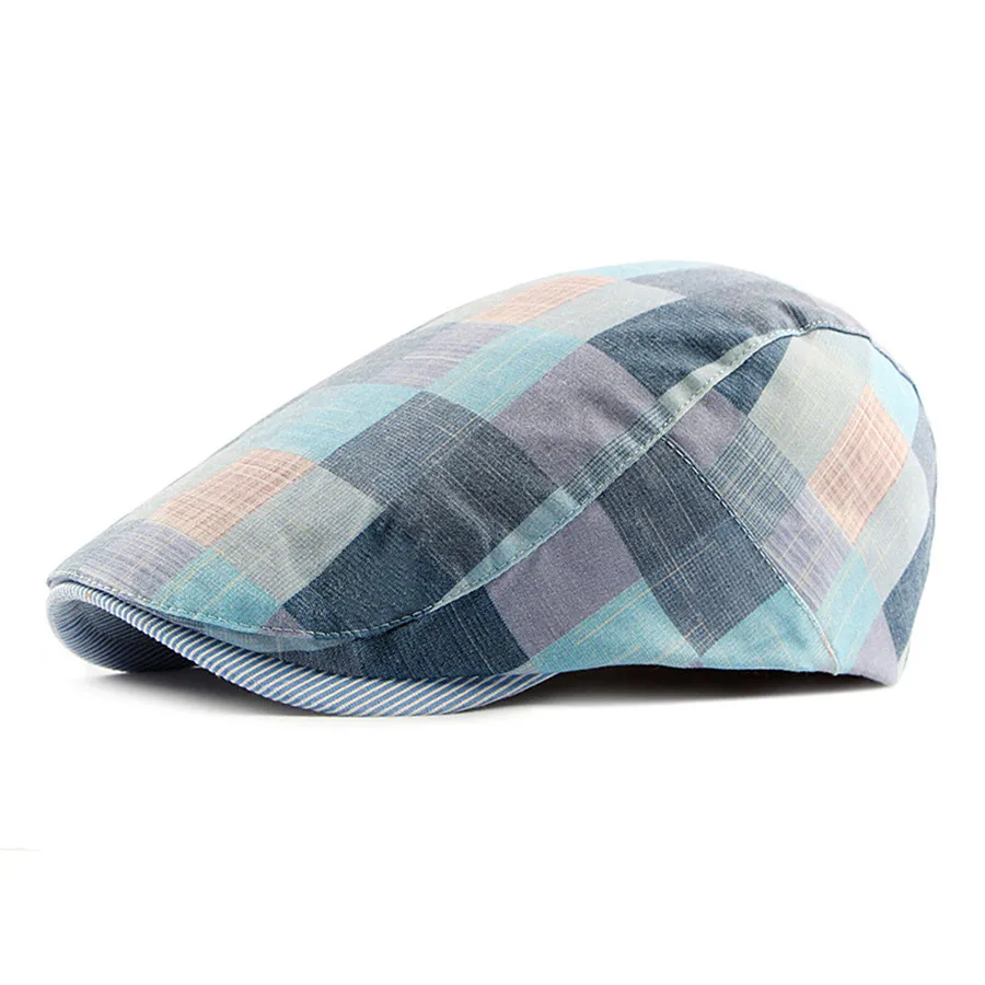 Męskie damskie klasyczne berety w kratę w stylu kratę Casual Unisex czapki sportowe bawełniane czapki czapka z daszkiem Boina Casquette