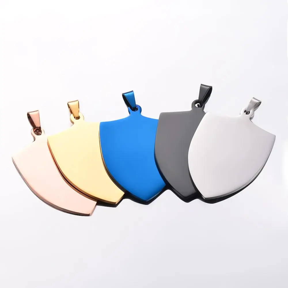 3pcs Stainless Steel Military Army Pendant for Custom Engraving  Dog Tag Wholesale Shield Shape Necklace Jewelry Accessories