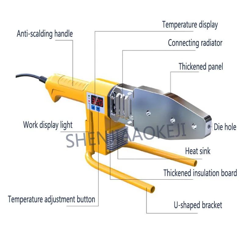 220V Fuser PPR Pipe Hot Melt Machine 800W Household Hot-melt PE Welding Die Head Hydropower Engineering Machine Equipment 1PC