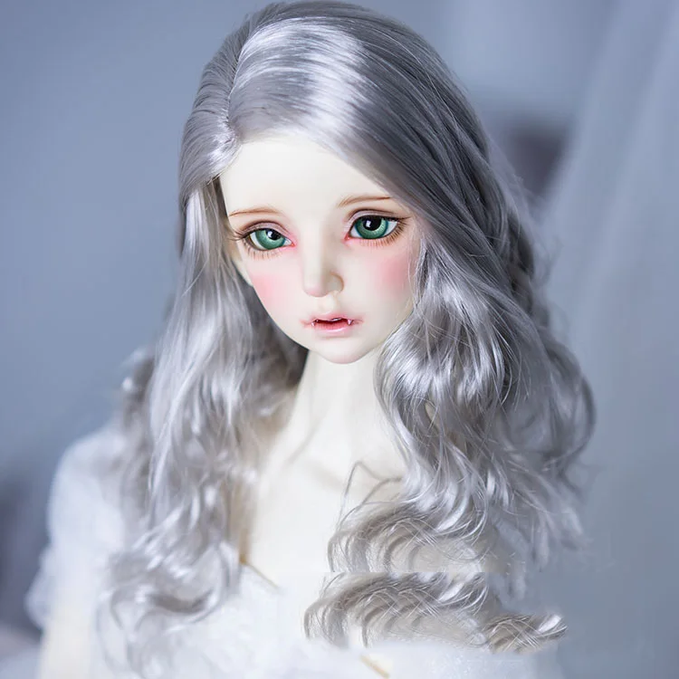 Bjd boneca peruca para 1-3 1-4 cabelo encaracolado macio longo cabelo boneca acessórios