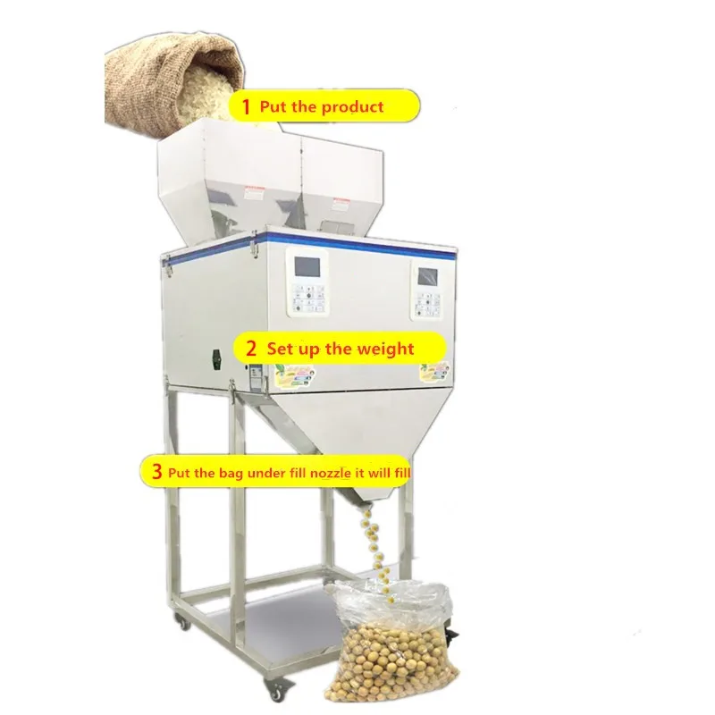 Double Heads Big Volume Grain Granule Power Weighing Machine Filler For 100g to 5KG