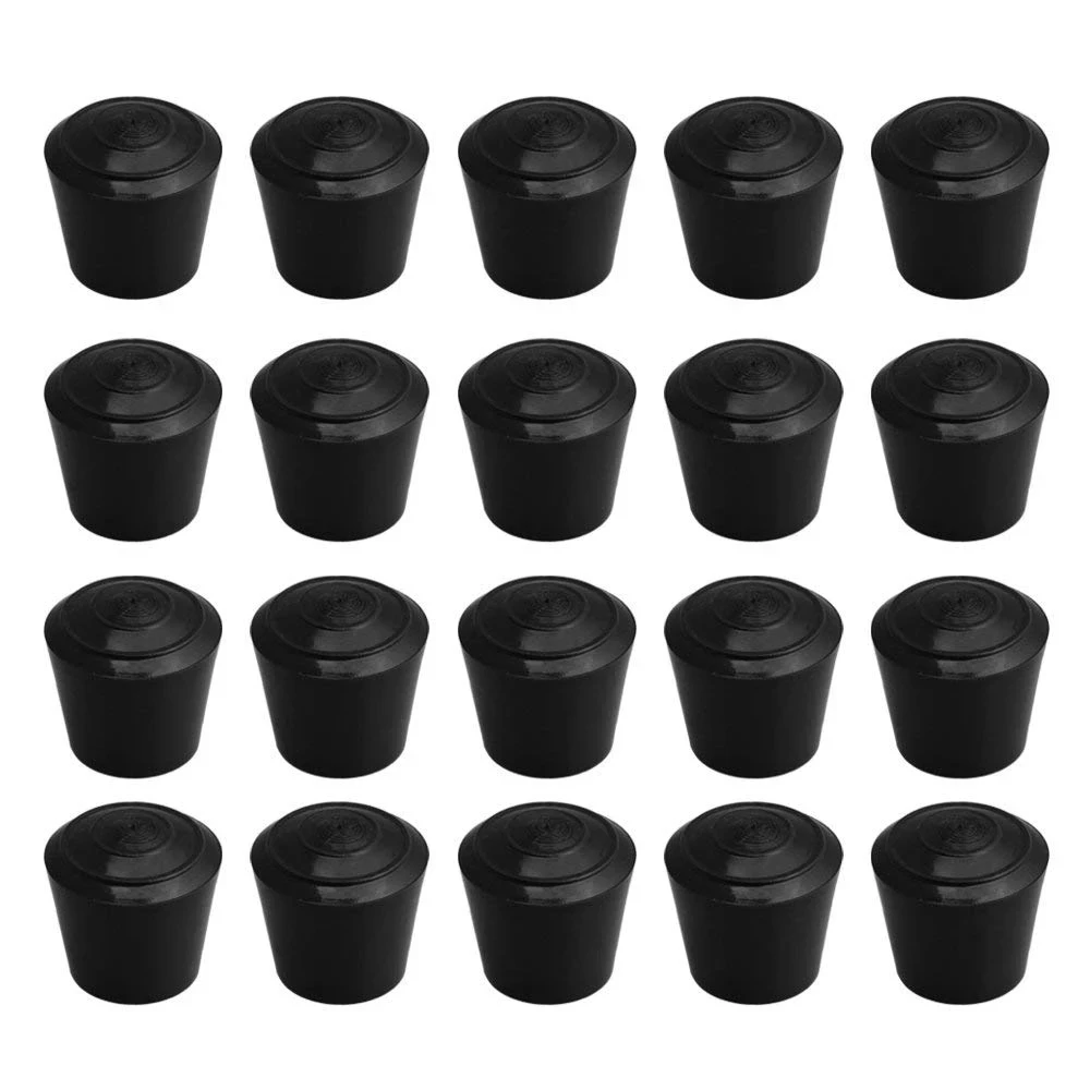 12Pcs Black Round 10-35mm Inner Diameter Furniture Chair Table Leg Foot Rubber Covers Floor Protectors Cap