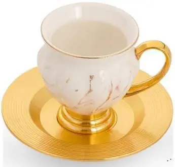 DOLBOVI Acar Shine 6'lı Flip Pink White Marble Pattern Porcelain coffee cup Pad-KOH-010666-P mug кружка coffee cup cup