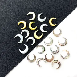 Natural Sea Shell Bead Pendant Moon Shape Black and White Hole Exquisite Jewelry DIY Making Necklace Bracelet Accessories Charm