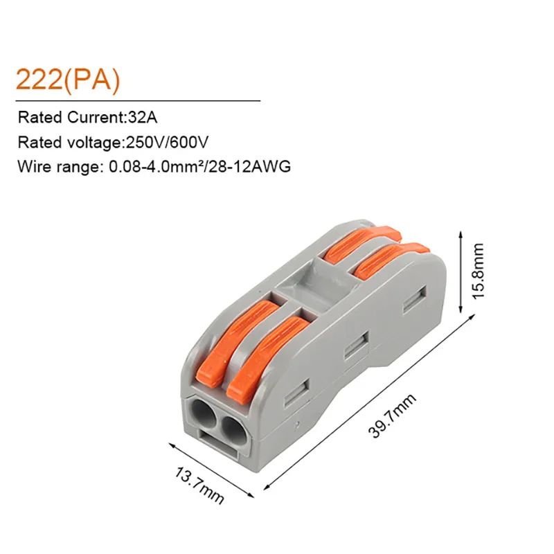 1/10/30/50/100PCS 2/3/4/5 Pin Conductor Terminal Block Cable Splitter In-line Nylon Quick Wire Connectors Led Light Connector