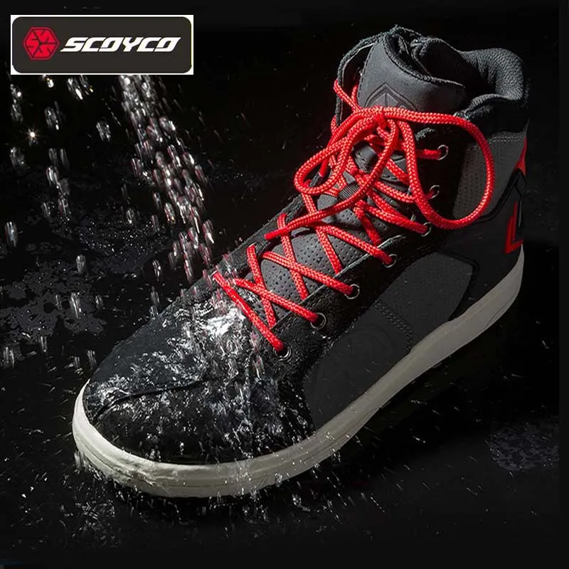 

Мотоциклетные водонепроницаемые ботинки SCOYCO MT040WP, нескользящая обувь для мотокросса, всесезонные дышащие износостойкие сапоги