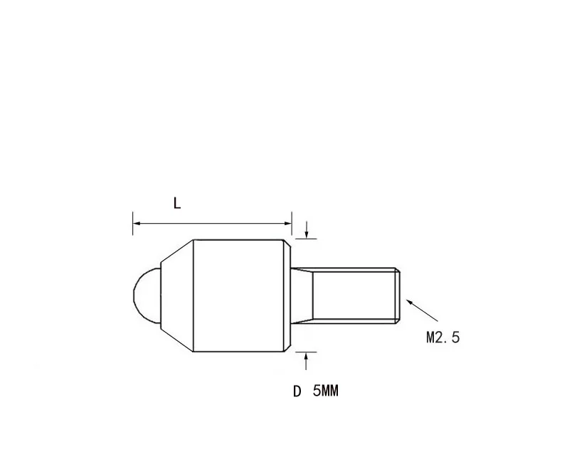 M2.5 Thread Round Ball Contact Pointed Indicator Probe  for Digital or Dial Indicators and Height Gauge