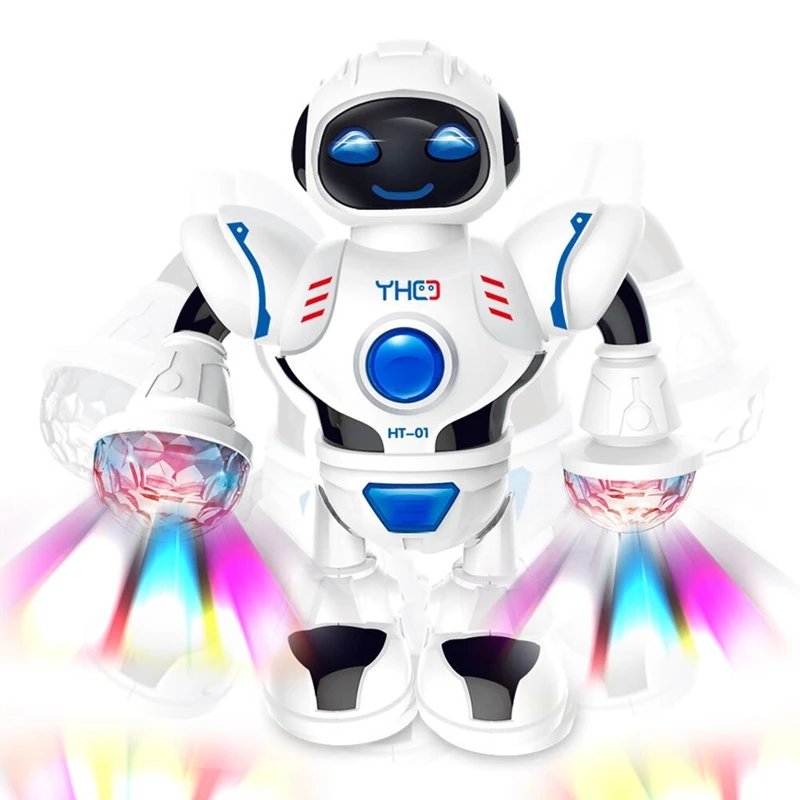 20cm Mini Robot With Flashing Led Light Dancing Intelligent Model Electric Simulated Educational Robotic Gifts Toys for children