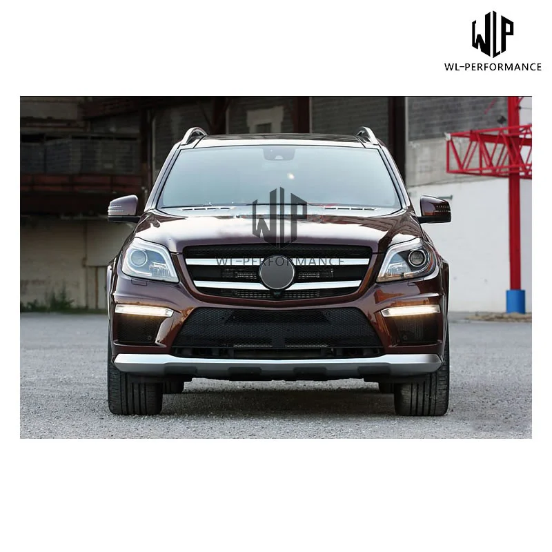 X166 Gl500 Pp Car Body Kit Front Rear Bumper Rear Diffuser with Exhaust Tail Throat for Mercedes-benz Gl63 Amg Style 13-16