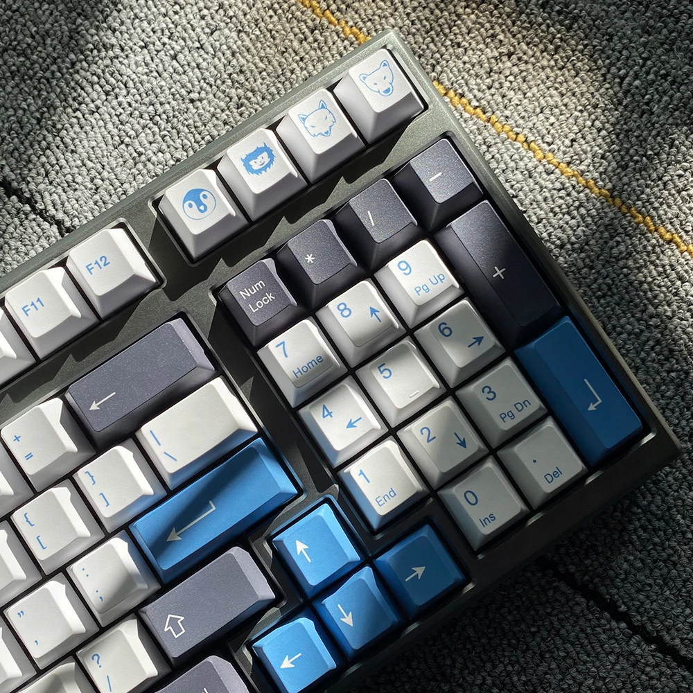 GMK-KEY Bắc Cực Keycap Bộ Anh Đào Hồ Sơ Keycaps Pbt Cho MX Tắc Dz60 Gk61Sk61 Anime Nhuộm Phụ Nắp Phím 137 Phím whit 7u Phím Cách