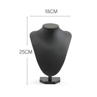 High Quality Model Bust Show Exhibitor 6 Options Black PU Jewelry Display Necklace Pendants Mannequin Jewelry Stand Organizer