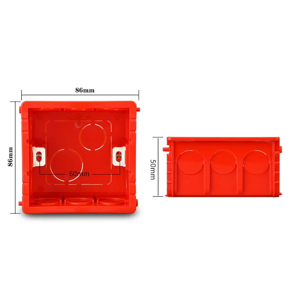 Mounting Box with lid 86*86mm Wall Switch and Socket Wallpad Cassette Universal White Wall Back Junction Box 86 type