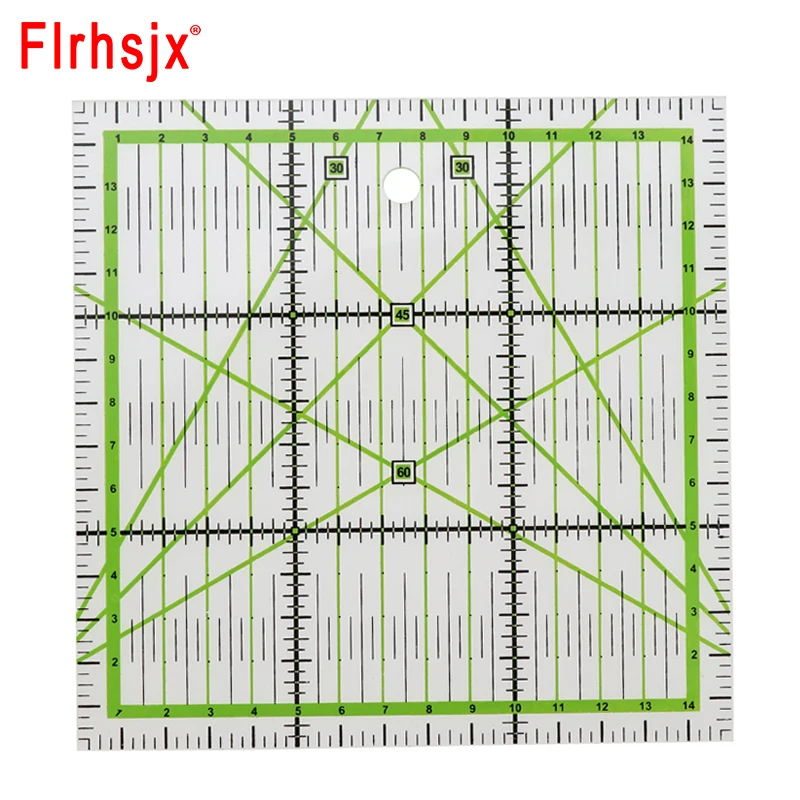 15*15cm Quilting Ruler Sewing Patchwork Ruler Home Acrylic Art Cutting Tool with Double Colored Grid Lines Tailor Measuring Tool