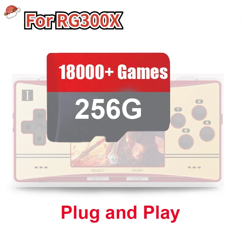 256GB Game Card  For Anbernic RG300X 3.0 Inch IPS Screen Retro Handheld Game Console SD Card 18000 Classic Games TF Card