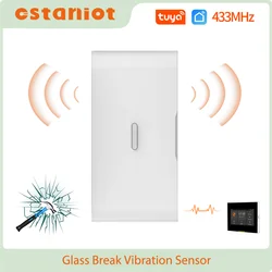 Ostaniot 433MHz eV1527 sensori di vibrazione per rottura del vetro Wireless rilevatore di allarme per porte e finestre antifurto per Kit di sicurezza domestica