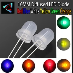 50Pcs 5Colorsx10Pcs 10MM LED Diode Diffused Kit 10 mm 3V Set Light Emitting White Green Red Blue Yellow