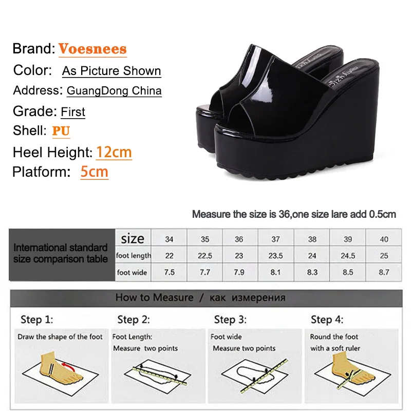 2022 High-heeled Home Women Slippers Waterproof Platform Slides Wedge Sandals Summer New Solid Color Simple 12CM High Heel Shoes