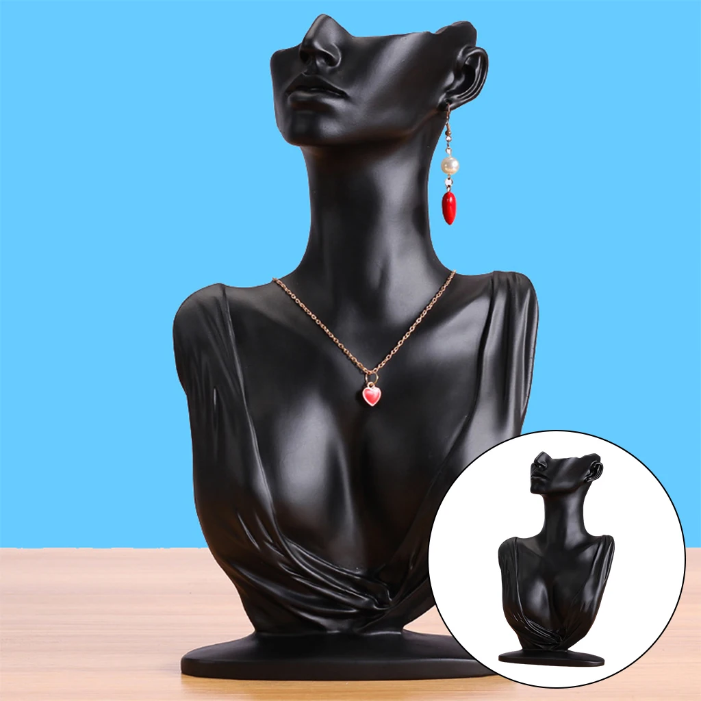 Necklace Earring Display Bust Chain Holder Jewelry Holder Mannequin for Women Personal Use Stable Easy Use Gift