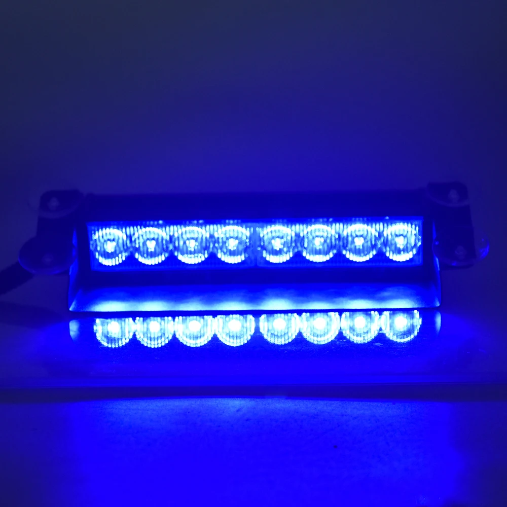 DC 12V Auto 8 LED Police Strobe Light Blue Dash Emergency Flashing Warning Lamp 3 Flash Fog Lights For Car Motorcycle Truck