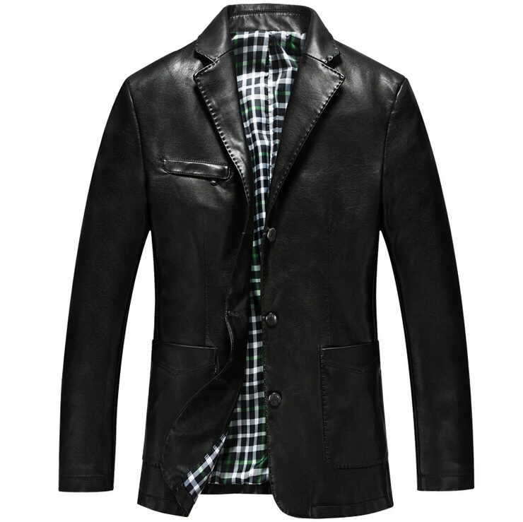 

Autumn Winter Fashion New Men's And Coats Suit Collar Male clothing Sheep Leather Jackets For Man
