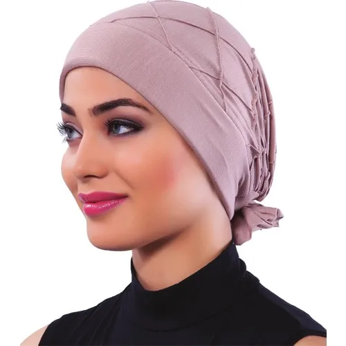 Seedlings Bamboo Ribbed Back Rose Accessories Beige Hijab Bathing Cap