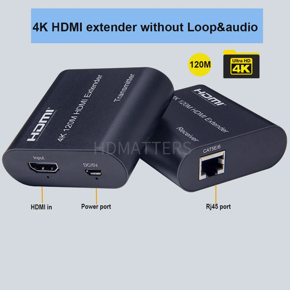 Extender HDMI RJ45 4K HDMI extender cat5 60M 120M HDMI extender audio Kit over ethernet cat6/5e for PS4 apple TV PC laptop HDTV