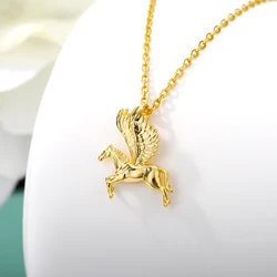 Stainless Steel Pegasus Necklace For Women Men Goth Gold Color Necklace Pendant 2020 Fashion Choker Boho Jewerly Christmas Gift