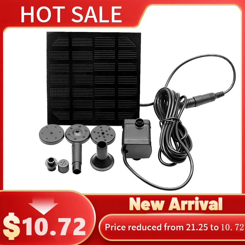 

Solar Panel Powered Water Fountain Pool Pond Garden 1.2W Water Sprinkler Sprayer Solar Pump With Water Pump 7 Spray Heads