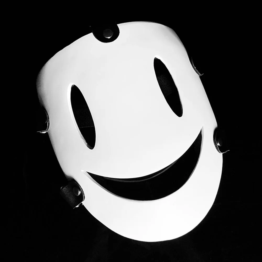 Japanese Style Sky Invasion Cosplay Anime Smiley Mask Full Face Mask For Masquerade Prom Halloween Holiday Dress Up Resin Mask