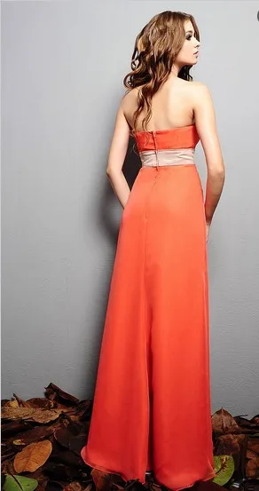 Resses Vrouwen Mode 2023 Elegante Plus Size Bruiden Meid Vestidos Formales Oranje Lange Chiffon Partij Bruidsmeisje Jurken