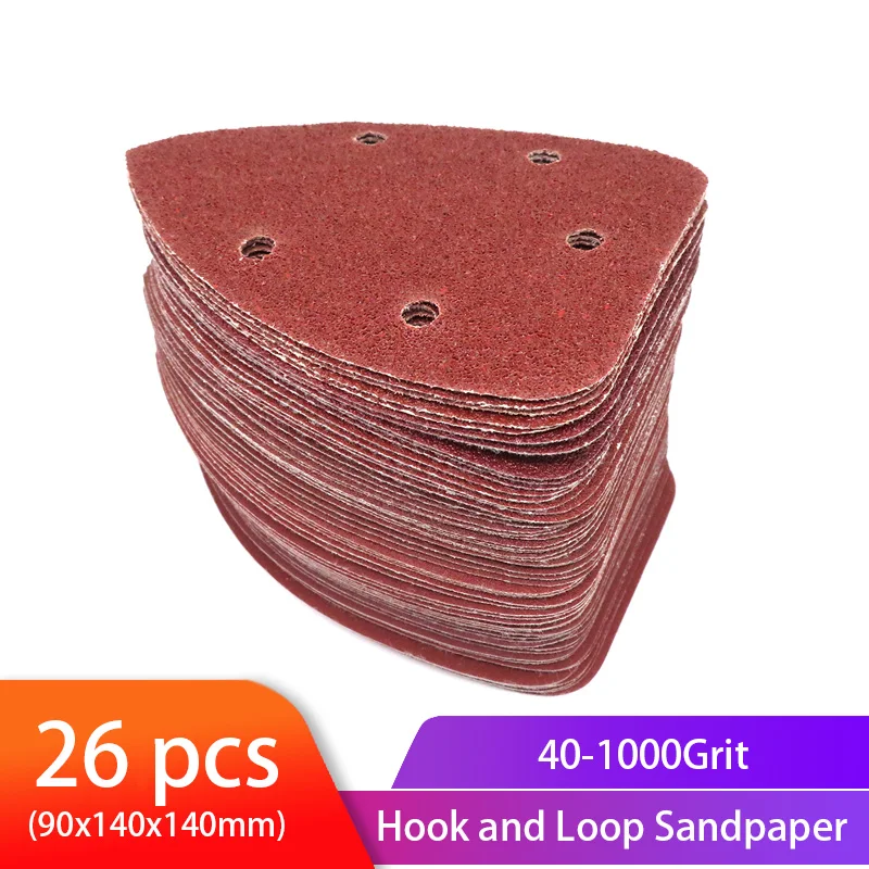 

26pcs Self-adhesive Sandpaper Triangle 5 holes Delta SanderHook Loop Sandpaper Disc Abrasive Tools For Polishing Grit 40-1000