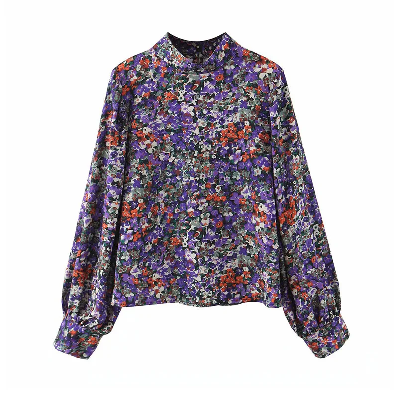 

Floral Print Lantern Sleeve Blouses Ladies Autumn Winter Women's Printed Shirts Long Sleeve Top Fashion Elegant Female Shirts