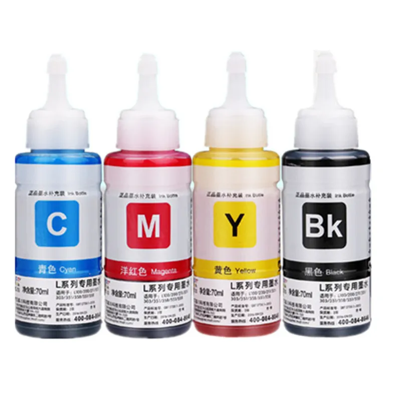 Dye Refill Ink kit for Epson L100 L110 L120 L132 L210 L222 L300 L312 L355 L350 L362 L366 L550 L555 L566 printer Free Shipping