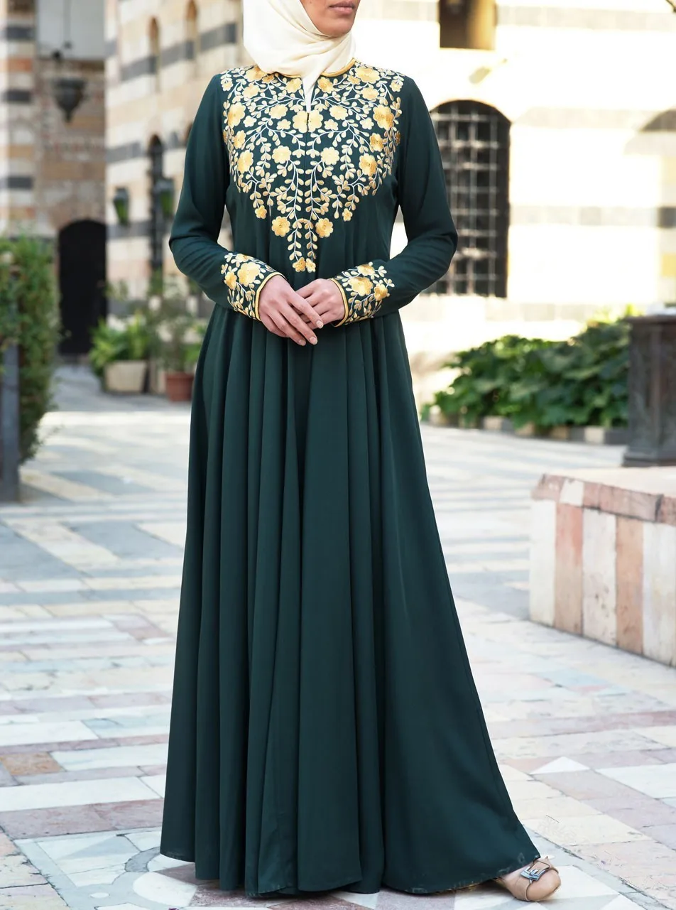 Moslim Abaya Islamitische Kleding Voor Vrouwen Dubai Kaftan Robe Jurk Turkse Abaya Gedrukt Gewaden Lange Jurk Elbise Traditionele Doek