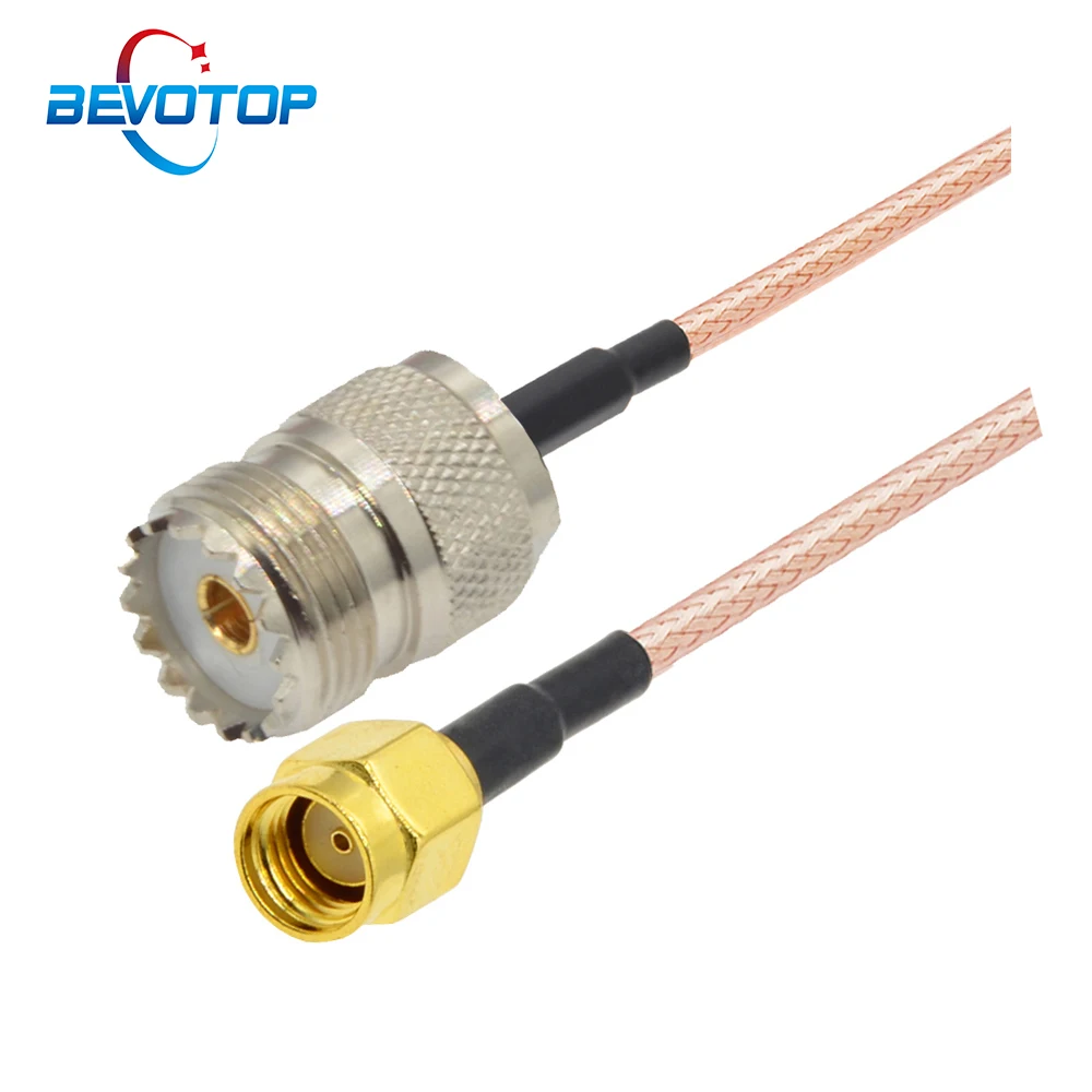 RP-SMA Male to UHF Female SO239 Adapter RG316 Pigtail Jumper RF Extension Cable 15CM 6