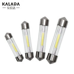 4X Glass Housing COB Filament C5W C10W Festoon 31 36 39 41MM Door Trunk Led For Car License Plate Light Dome Lamp 6000K Bulb 12V