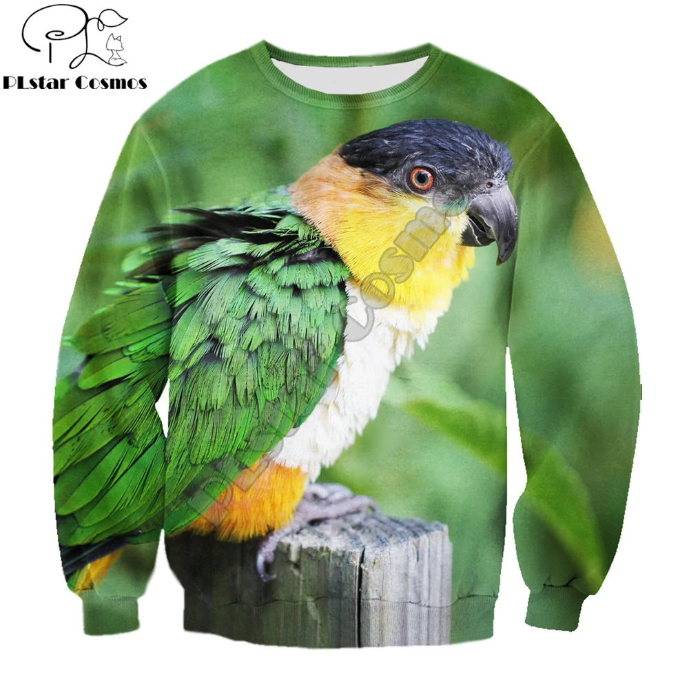 

PLstar Cosmos Beautiful Animal Sweatshirt Love Parrot 3D All over Printed Long Sleeve Pullover Unisex Casual streetwear YW-03