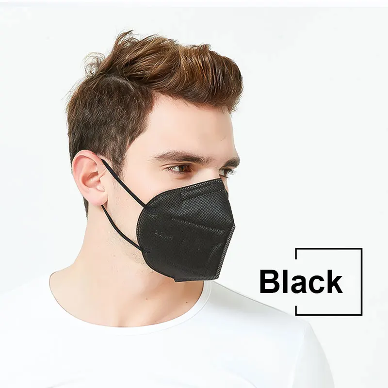 10-200pcs ffp2mask Black kn95 mascarillas negra Adults 5Layers fpp2 approved kn95 CE Respirator Face Mask ffp2 reutilizable ffp3