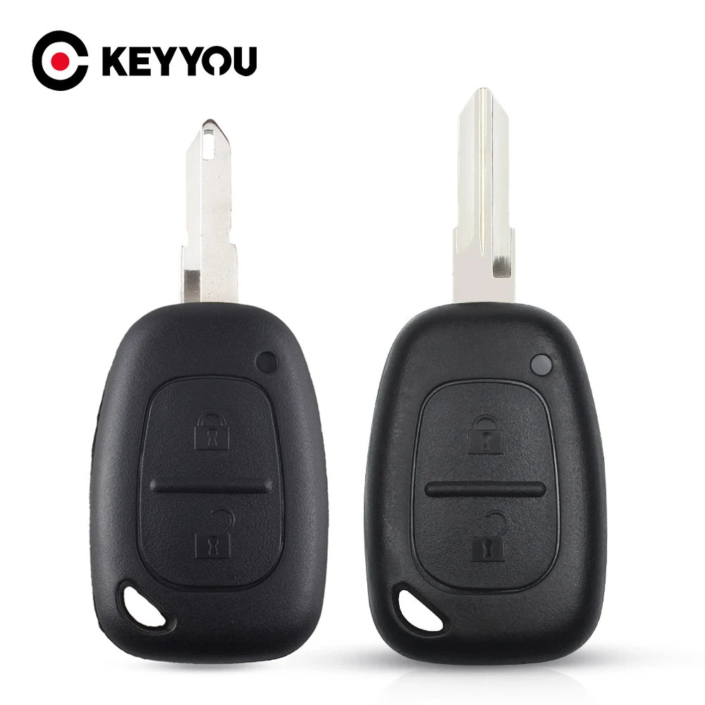 KEYYOU For Vauxhall Opel Vivaro For Renault Movano Trafic Renault Kangoo 2 Button Car Key Shell Fob Case Uncut NE73/VAC102 Blade