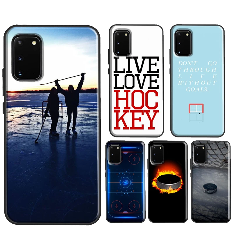 Hockey Ice Rink Burning Hockey Puck Fundas For Samsung Galaxy S21 Ultra S22 S20 FE S8 S9 S10 Note 10 Plus Note 20 Ultra Case