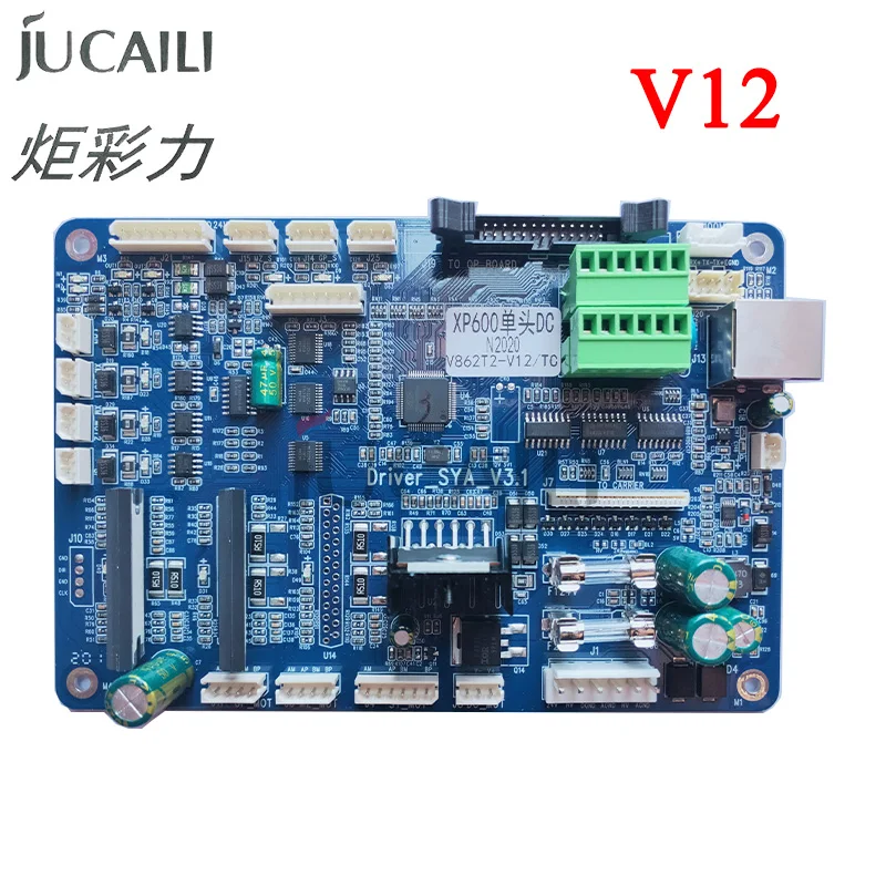 Imagem -03 - Jucaili-placa Principal para Epson Eco Impressora Solvente Única Cabeça Carriage Board Main Board Kit Senyang Xp600 v6 V12 Nova Versão