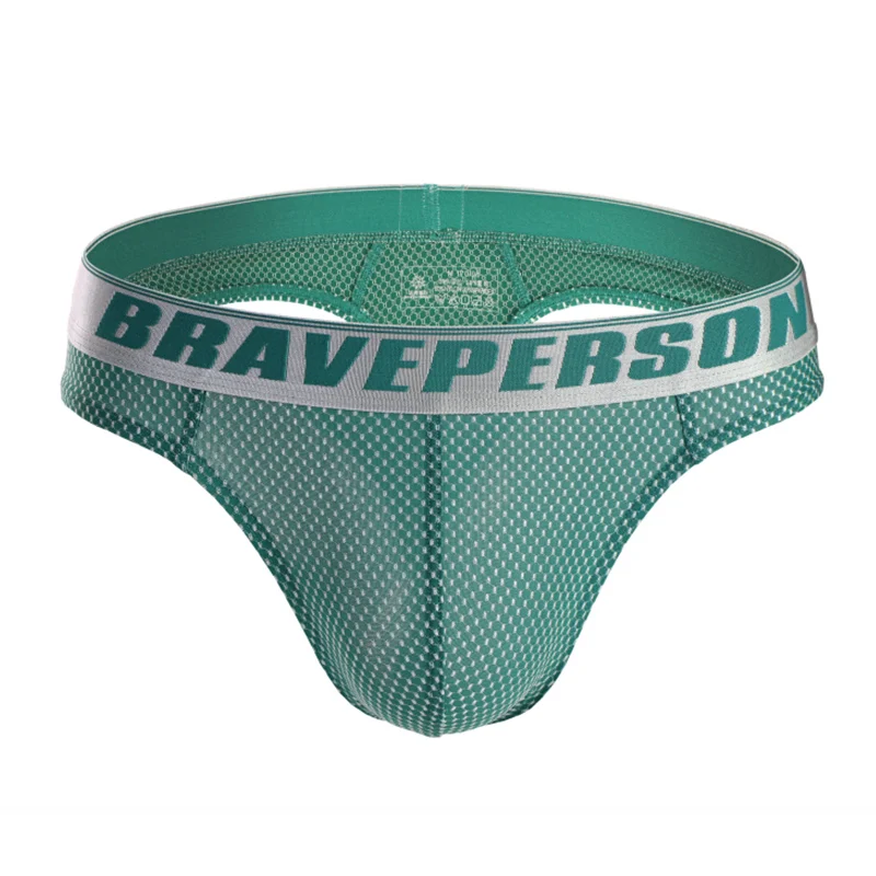 BRAVE PERSON Brand Men\'s Sexy Briefs Thongs Underwear Men G-string Tanga Exotic Panties Jacquard Underpants Jockstrap B1153