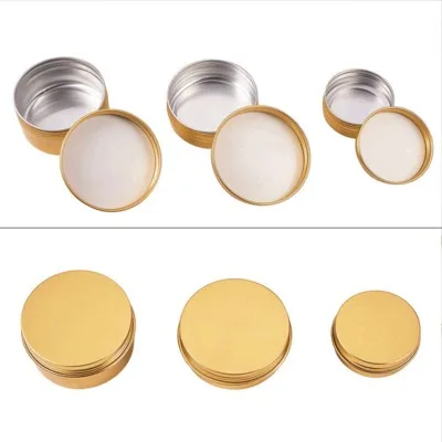 

Refillable Containers Aluminum Empty Cosmetic Silver Box Screw Jar Portable Travel Tin Packing Box Makeup Cream Lip Balm Pots