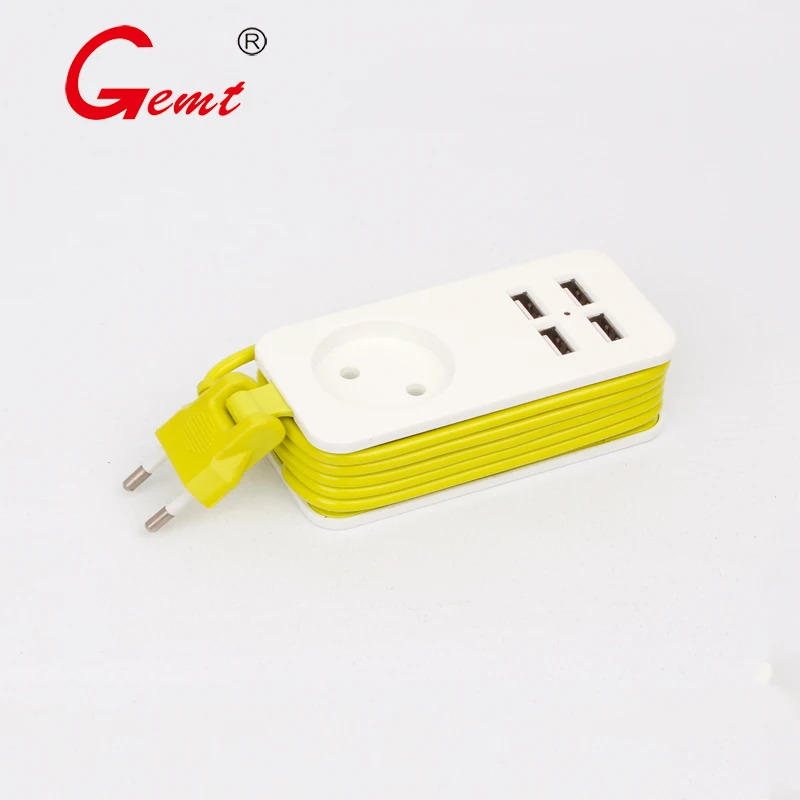 EU 1  2 Electrical Socket  Portable Power Strip EU Plug with 4 USB Port QC2.0 Interface Extension Socket Plug with EU For Travel